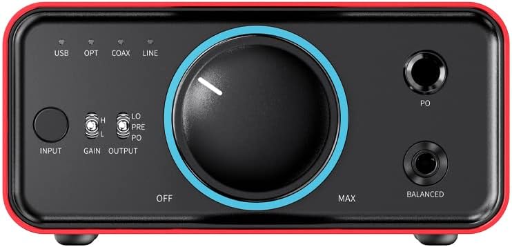 FiiO K7 Amplificateur de casque HiFi DAC complet équilibré AK4493S*2, XMOS XU208 PCM384kHz DSD256, entrées USB/optique/coaxiale/RCA, sortie 6,35 mm/4,4 mm Rouge