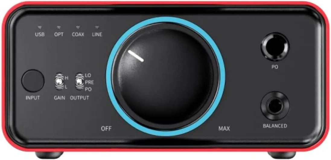 FiiO K7 Amplificateur de casque HiFi DAC complet équilibré AK4493S*2, XMOS XU208 PCM384kHz DSD256, entrées USB/optique/coaxiale/RCA, sortie 6,35 mm/4,4 mm Rouge