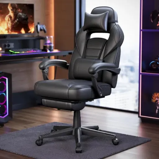 Avis SONGMICS OBG073B05 : la chaise gaming abordable avec repose-pieds pour bosser et jouer au calme