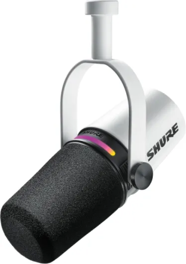 MV7+ Microphone pour Podcast-Audio amélioré, Bandeau Tactile LED, Sorties USB-C et XLR, Mode Auto Level, Filtre Anti-Pop numérique, réverbération intégrée, podcasting, Streaming -Blanc Blanc Gen 2