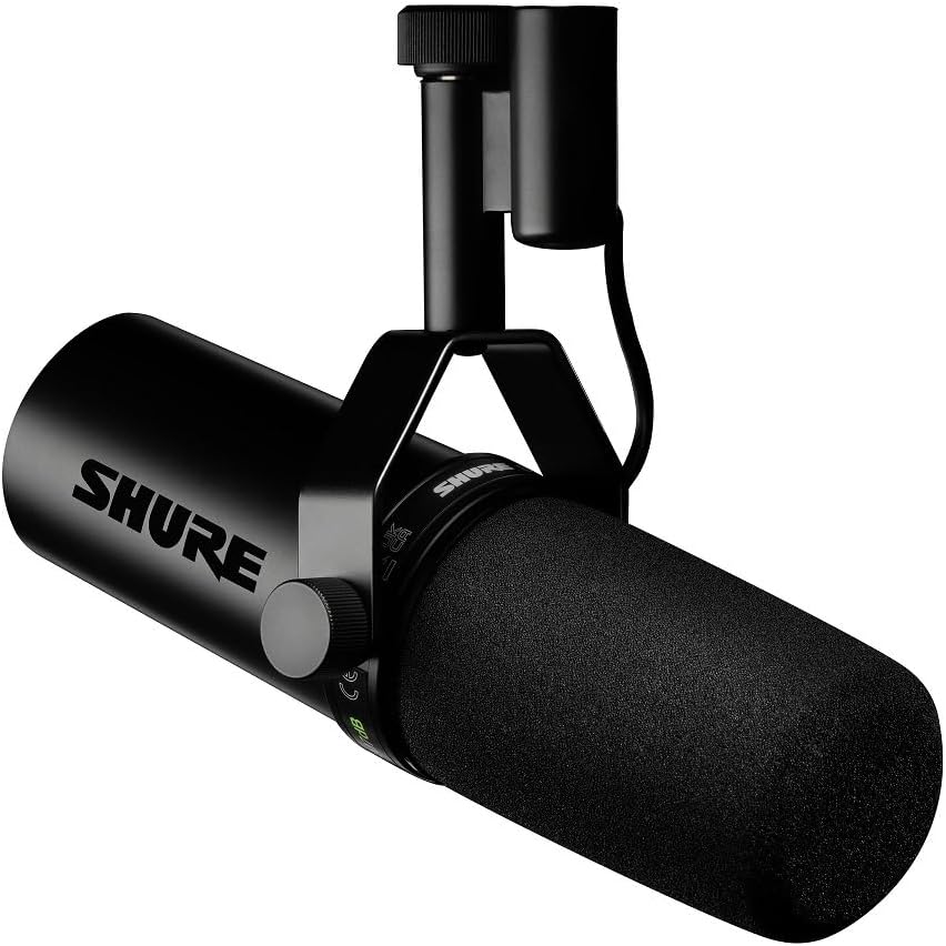 Shure SM7dB Dynamic Vocal Microphone with Built-in Preamp – Studio Mic for Streaming, Podcasting, and Recording – Smooth Sound, Wide Frequency Range, Rugged Build, Windscreen Included, Black SM7dB (Built-In Preamp)