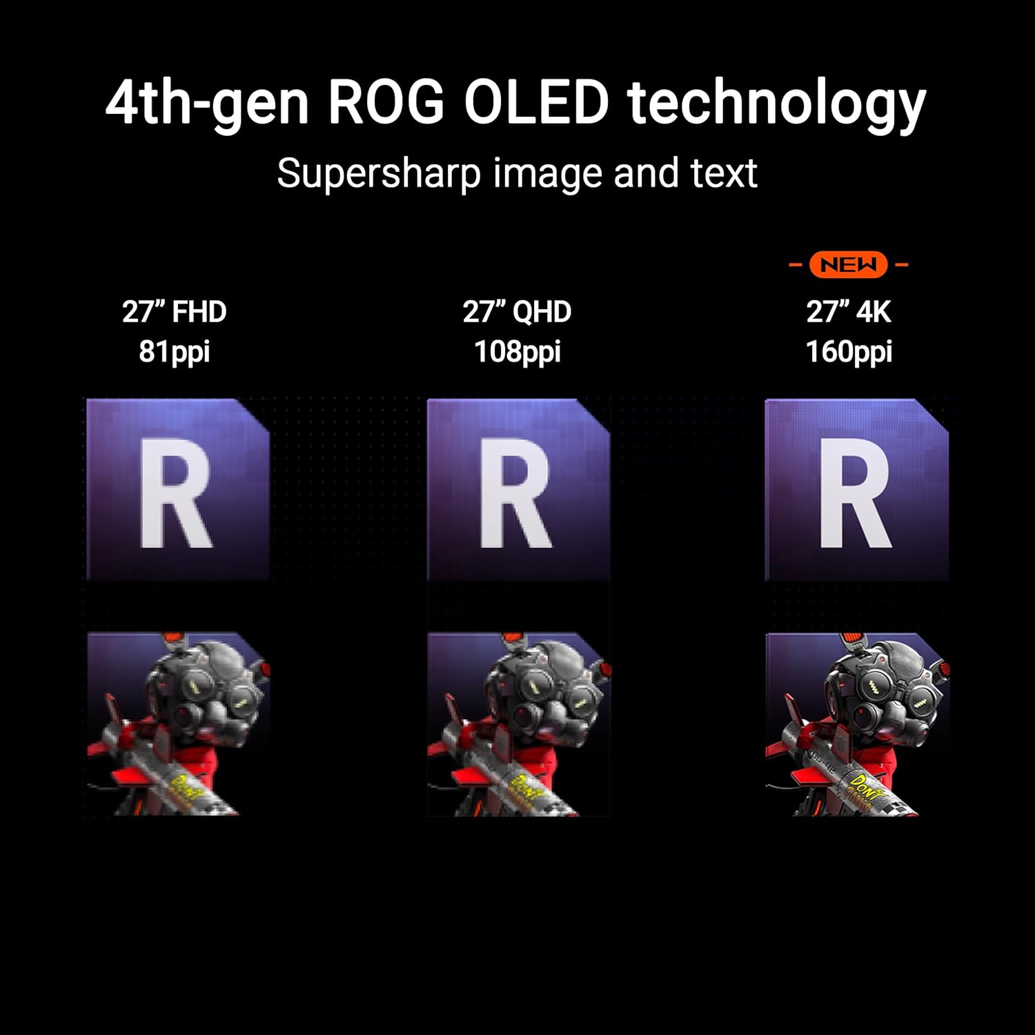 Moniteur de Jeu ROG Swift 27" 4K QD-OLED (PG27UCDM) - 240 Hz, 0,03 ms, dissipateur Thermique personnalisé, capteur de proximité Neo, Compatible G-Sync, 99% DCI-P3, Couleur 10 Bits, DisplayPort