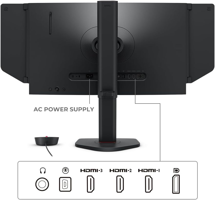 Zowie XL2586X+ Écran Gaming, 24 Pouces, 600Hz, TN Rapide, DyAc 2, 1080p, HDMI 2.1 X3, DisplayPort 1.4, XL Setting to Share, S Switch, réglage Hauteur Fluide, Progamer Base