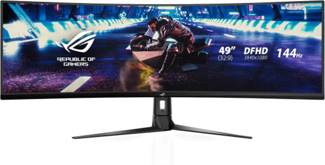 ROG XG49VQ - Ecran PC gaming eSport 49" UWQHD - Dalle VA incurvée 1800R - 32:9 - 144Hz - 3840 x 1080 - 400cd/m² - Display Port, 2x HDMI et 2x USB 3.0 - AMD FreeSync 2 HDR - AuraSync 49" ultrawide 144hz