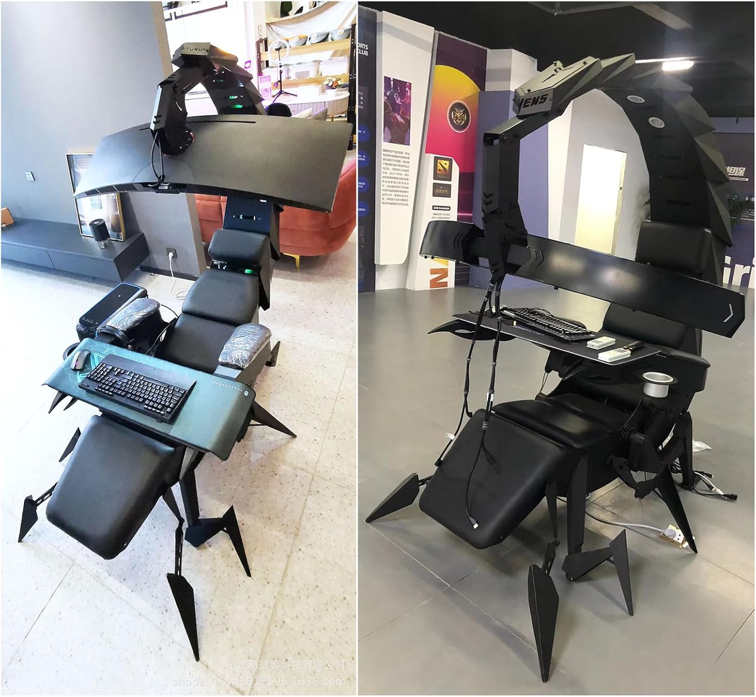 YGWXYYZJ Chaise Gaming Ergonomique, Fauteuil Gamer Professionnel avec Modélisation du Scorpion, Siege Gaming Hauteur Réglable, Gaming Chair avec Lumières LED Décoratives RGB (A)