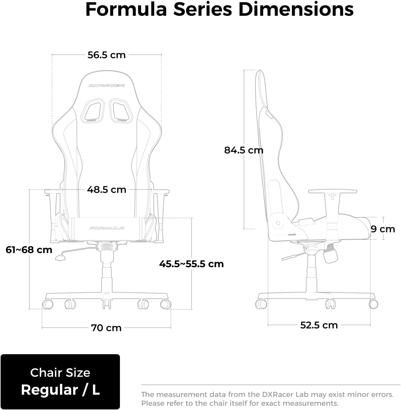 Formula L Noir Tissu la Chaise Gaming Originale Noir FD23 Tissu