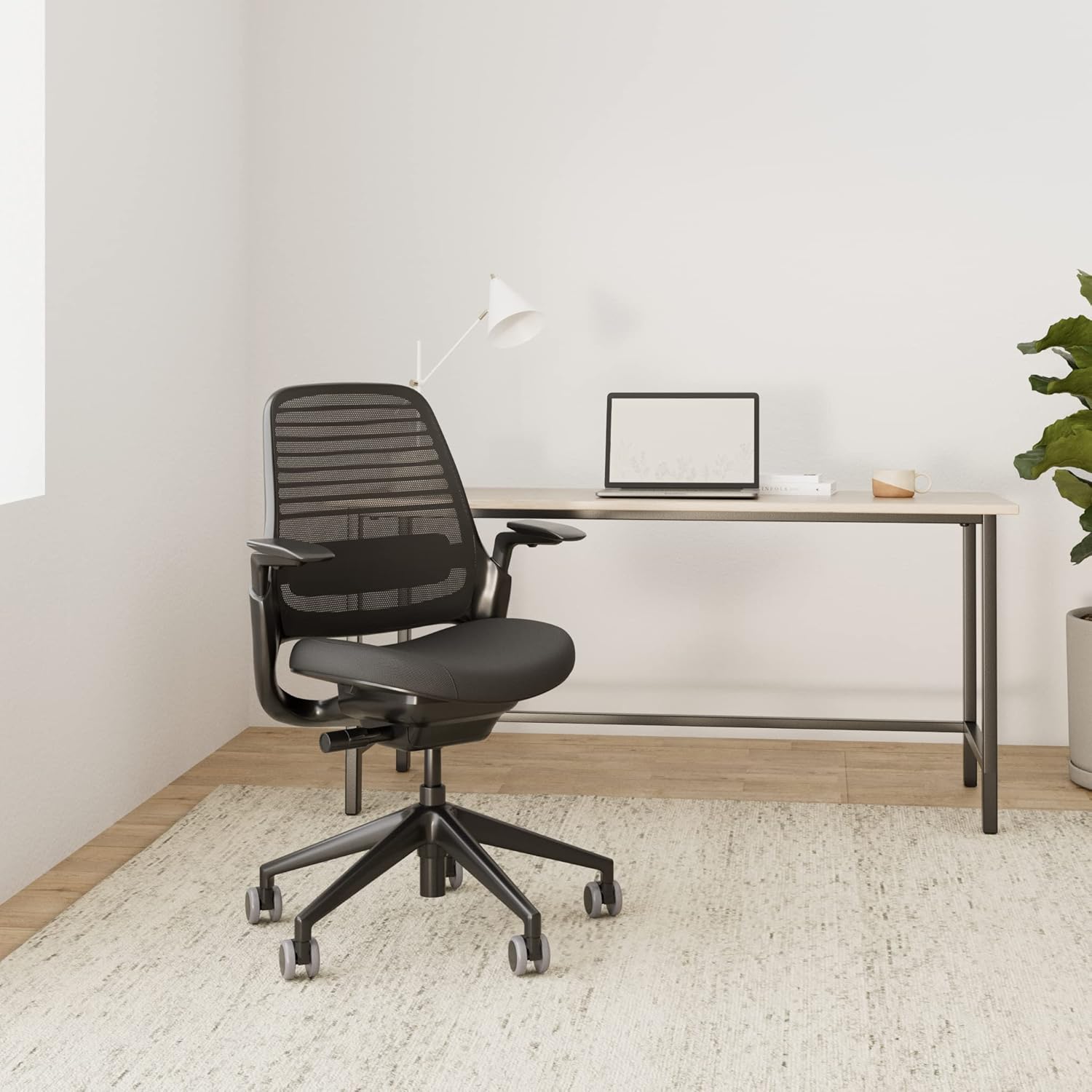 Series 1, chaise de bureau ergonomique avec soutien lombaire LiveBack et accotoirs 4D Onyx; Fabriqué en Europe Without headrest Onyx