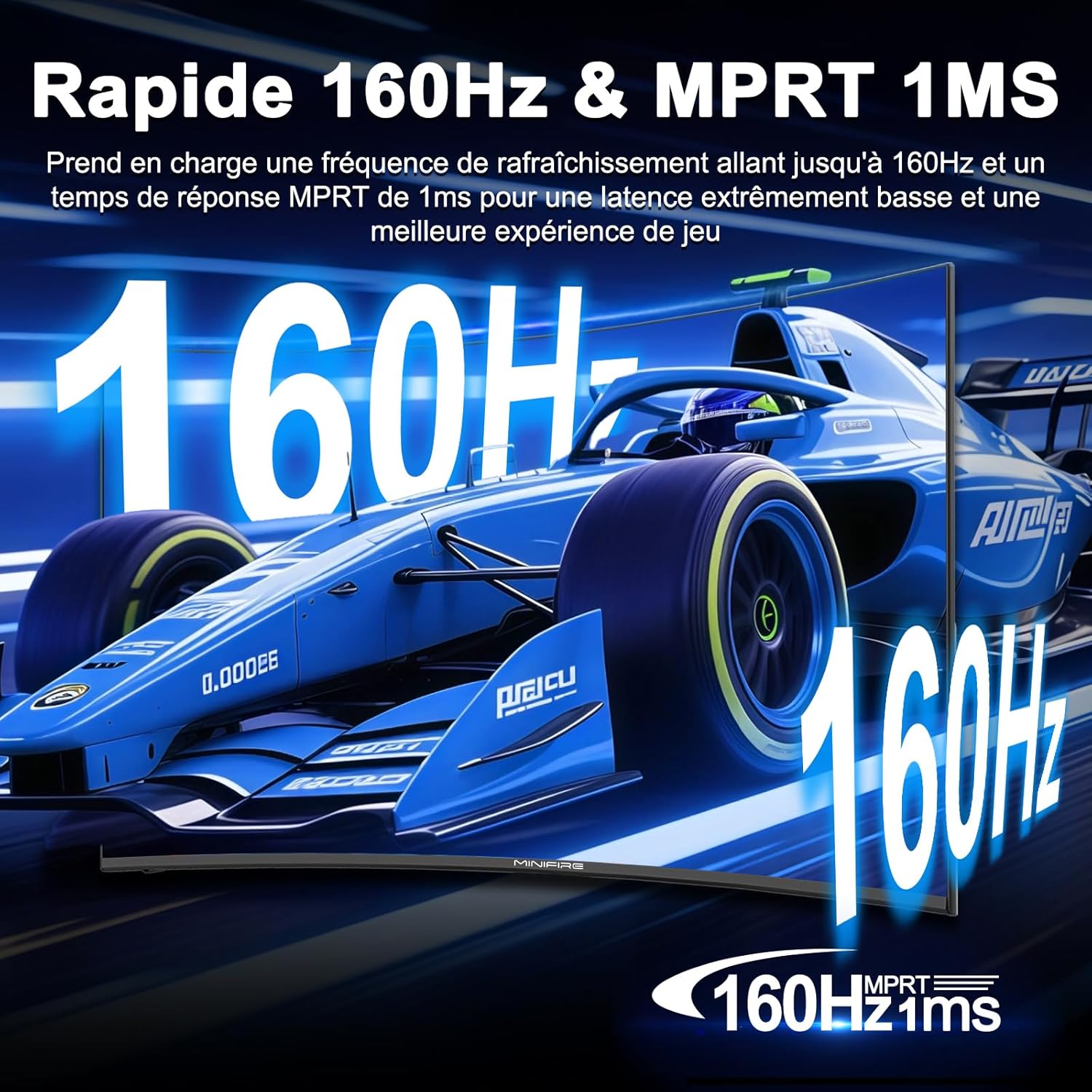 24 Écran PC Gamer Incurvé - MFG24C1L, 160Hz, Full HD (1920x1080), 1500R, 1ms MPRT, 110% sRGB, Adaptive Sync, HDMI 2.0, DP 1.4, VESA 75x75mm, Filtre à Lumière Bleue Anti-Fatigue 24 Pouces Incurvé/FHD/160Hz/HDMI 2.0+DP 1.4