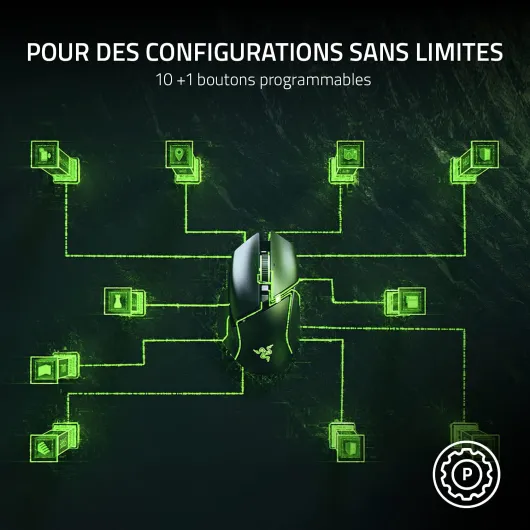 Basilisk V3 - Souris Gaming Filaire (10+1 Boutons programmables, Molette HyperScroll Tilt, Interrupteur de Souris Optique, Capteur Optique Focus+ 26K DPI) Noir Basilisk V3 Noir