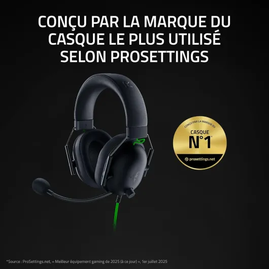 BlackShark V2 X - Casque Gaming Esports Multiplateforme (Haut-parleurs Triforce de 50mm, Annulation Passive du Bruit Avancée, Son 7.1 Surround, Microphone Cardioïde) Noir Noir BlackShark V2 X
