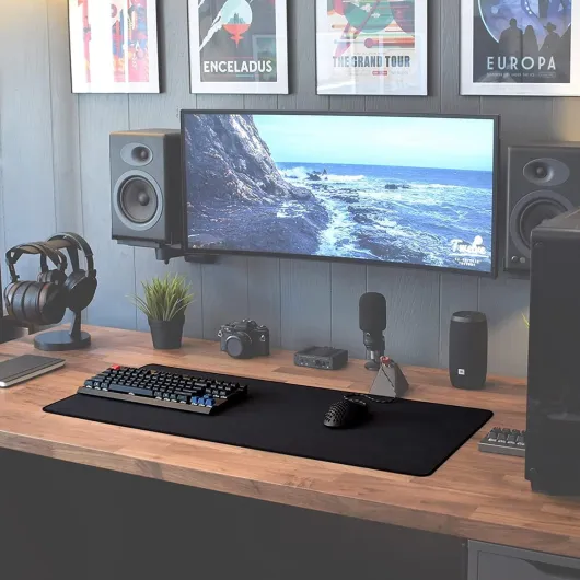 Sidorenko MAXLVL Tapis de souris de jeu - Grand format - Taille XXL - 900 x 400 mm - Bords sans franges - Antidérapant - Sous-main de bureau - Surface spéciale améliore la vitesse - Noir XL (900 x 400 x 2mm) Black