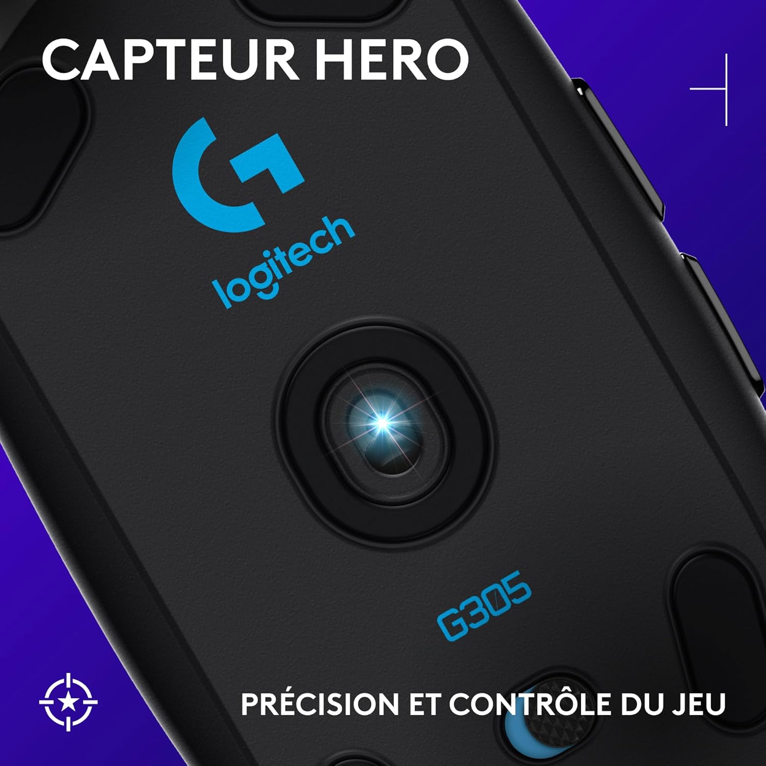 G305 Souris Gamer sans Fil, Capteur Gaming HERO, 12 000 PPP, Ultra-Léger, 6 Boutons Programmables, Batterie Longue Durée, Mémoire Intégrée, Compatible avec PC/Mac - Noire Souris G305 - 12K DPI - 99 gr Noir