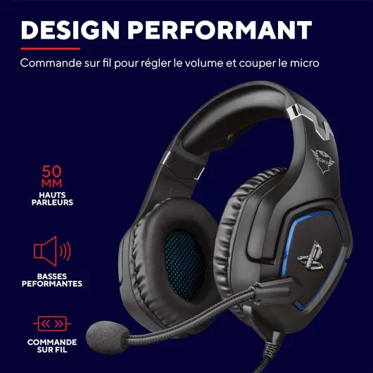 Casque Gamer PS4 et PS5 avec Licence Officielle pour PlayStation GXT 488 Forze - avec Microphone Flexible Repliable, Coupure du Micro et Réglage du Volume sur Fil - Noir