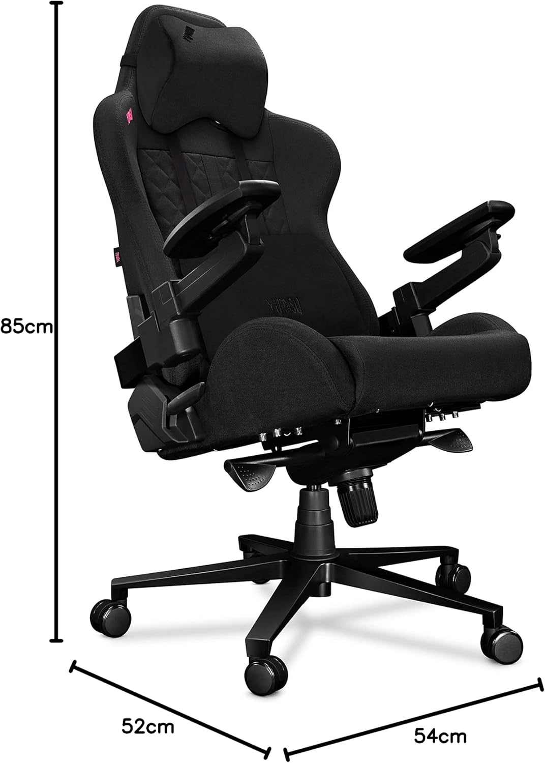 2050X Chaise Gaming Ergonomique - Siège Chaise Ordinateur de Gamer Confortable - Chaises Fauteuil Bureaux - Office Gaming Chair - Velours - 150 kg (Noir) Tissu X-cross Mousse moulée pressée à froid