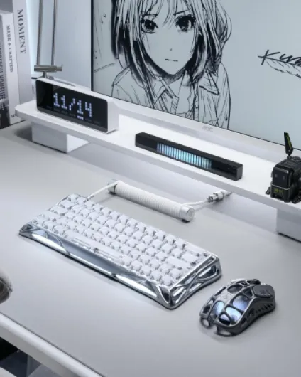 Mercury V60 Pro Clavier Gaming 60% Effet Hall, Switchs Magnétiques, RT 0,005mm, 8K Polling Rate, Rapid Trigger, Châssis Aluminium CNC, Latence 0,125ms, Pilote Web, RGB (Silver Frost)