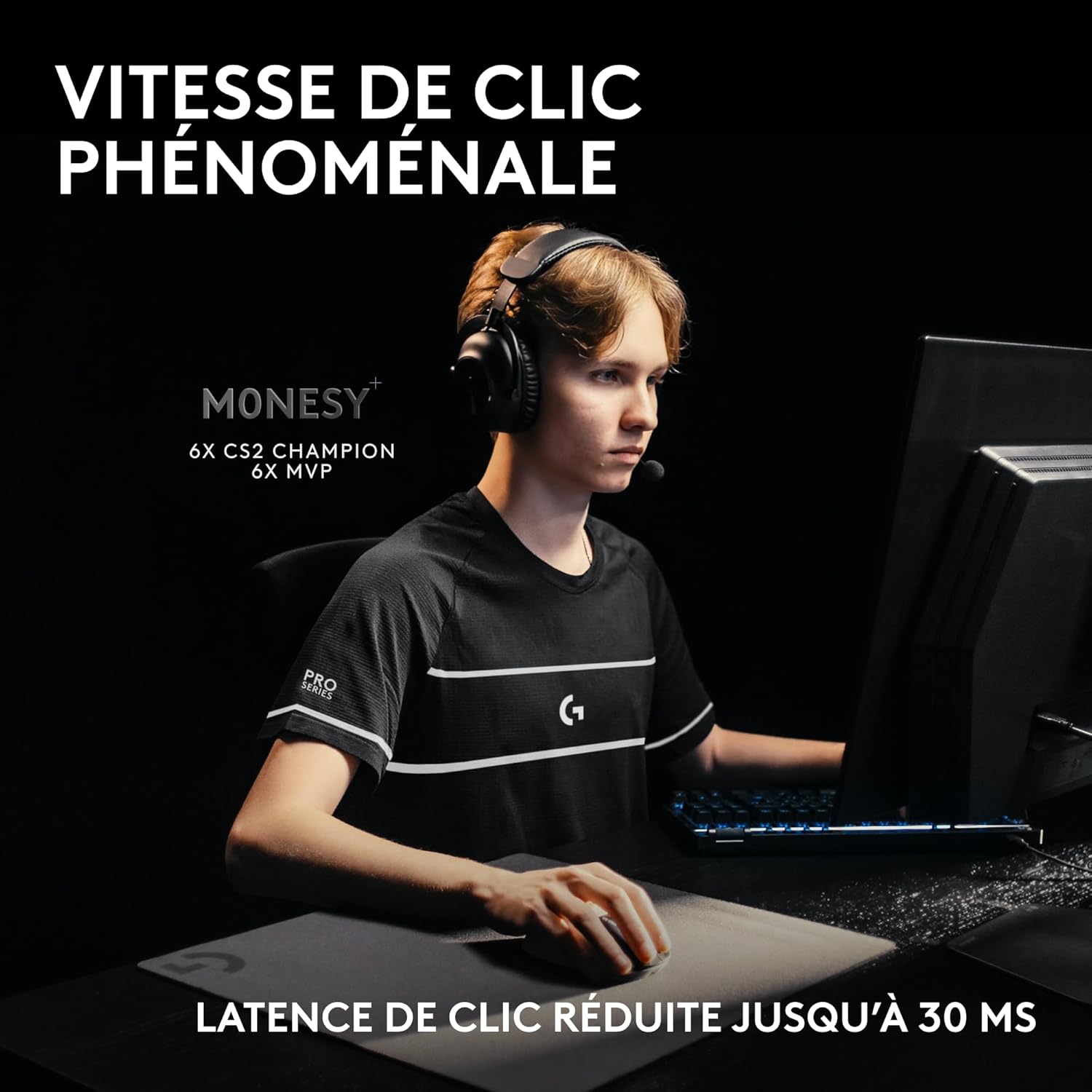 Pro X2 SUPERSTRIKE, Souris Gaming sans Fil Lightspeed, Performance Ultra-Rapide, Ultra-légère (61 g), Retour haptique de clic Personnalisable, Chargement USB-C, pour PC/Mac - Blanc