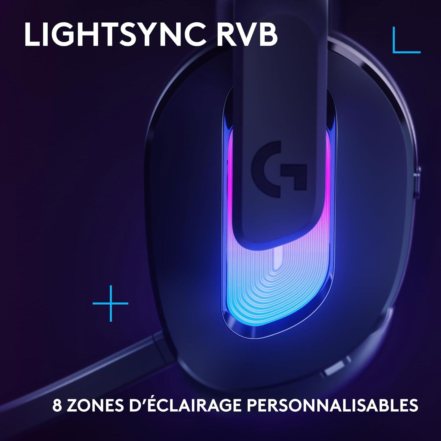 G522 LIGHTSPEED casque gaming sans fil, LIGHTSYNC RVB, micro bande passante complète et audio synchronisé avancé, triple connectivité - LIGHTSPEED, Bluetooth, USB-A vers USB-C pour PC -Noir G522 Casque Noir