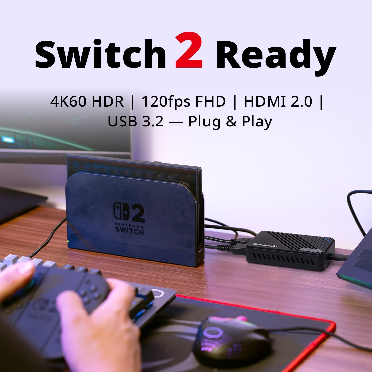 4K HDMI Capture Card pour Le Streaming, PS5, Xbox, Switch, Périphérique de Capture USB 3.2 pour Twitch, OBS, Discord, Enregistrement à Faible Latence, GC553Pro Live Gamer Ultra S