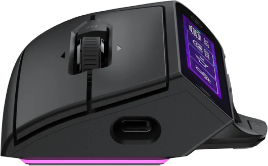 Command Series MC7 Souris de Gaming sans Fil avec écran Tactile intégré Command Display, capteur Optique Owl Eye 30K DPI, connectivité Tri Mode et Station de Charge