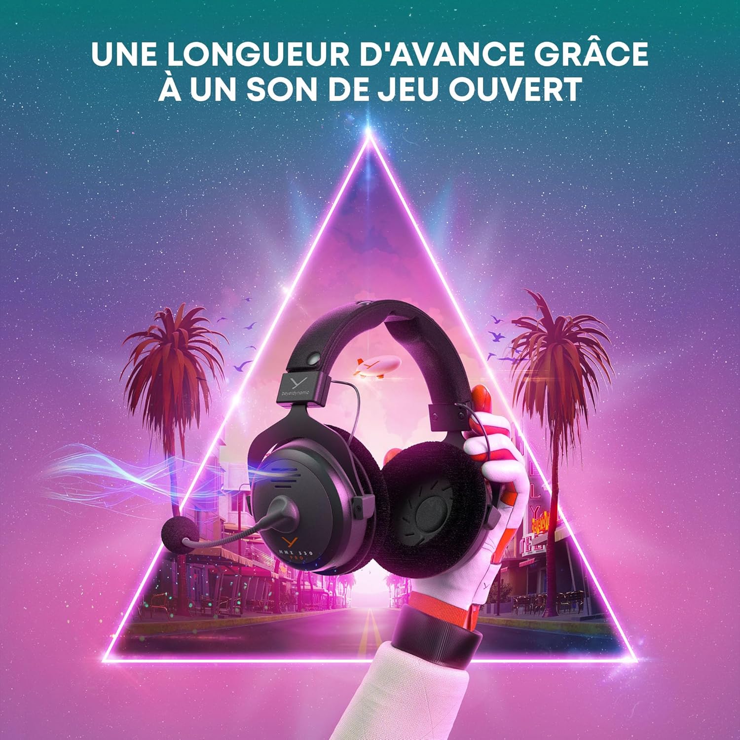 MMX 330 Pro Casque Gaming Ouvert avec transducteurs Stellar.45 et Microphone à condensateur - Casque Filaire fabriqué en Allemagne.