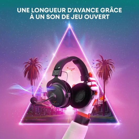 MMX 330 Pro Casque Gaming Ouvert avec transducteurs Stellar.45 et Microphone à condensateur - Casque Filaire fabriqué en Allemagne.