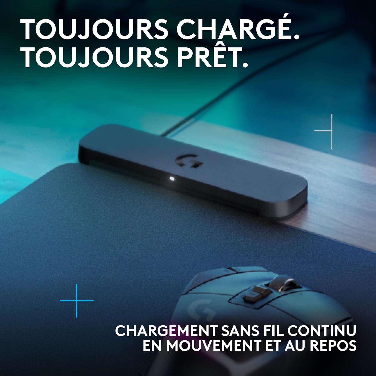 POWERPLAY 2, Tapis de Souris de Charge sans Fil pour Souris Gaming Compatible, 34,5 X 28,4 cm (13,5 x 11,2 Pouces), Hauteur 3,5 mm, pour PC/Mac - Noir 345L x 284l mm