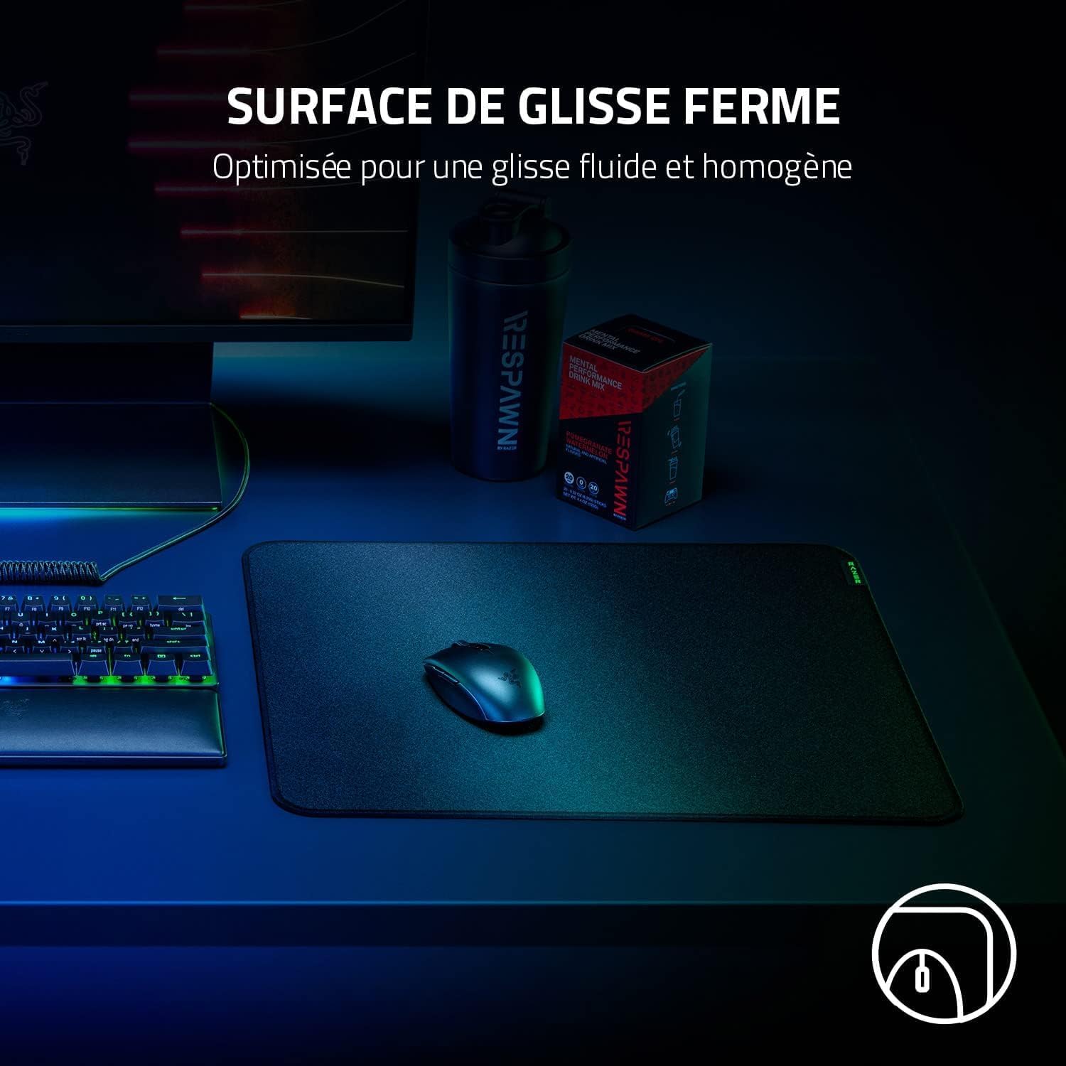 Razer Strider XXL - Cuir synthétique multicouche (rembourrage en mousse, coussin appui-tête, réglable en hauteur) noir/vert Strider - XXL Noir