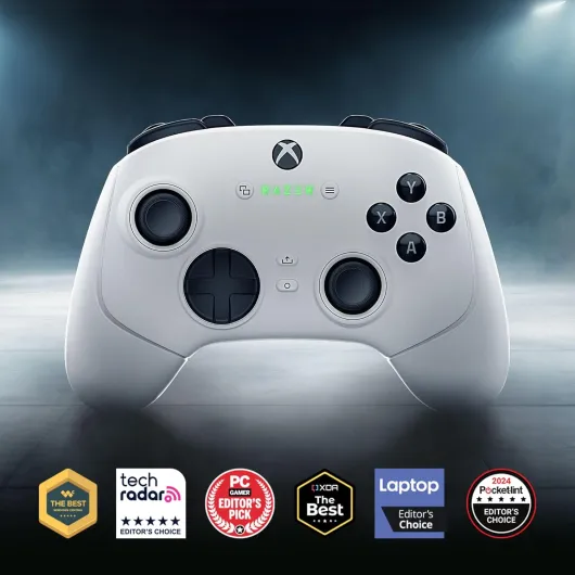 Razer Wolverine V3 Pro - Manette de jeu sans fil pour Xbox et PC (HyperSpeed Wireless, Mecha Tactile Action Buttons, Anti-drift Hall Effect analog thumbstic sticks, haptic vibrations) Blanc Wolverine V3 Pro - Xbox Blanc