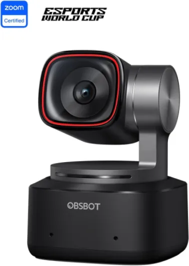 Tiny 2 - PTZ 4K Webcam avec Suivi AI, Commande Vocale, Commande Gestuelle, Microphones Réducteurs de Bruit, Autofocus, USB3.0, Modes Multiples, Webcam pour PC, Conférence, Streaming, Zoom