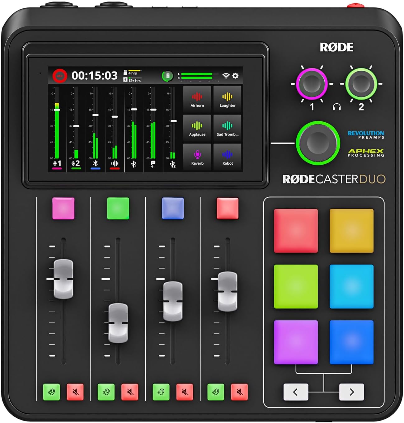 Rode Rodecaster Duo Audio Production Studio pour podcasts, streaming, création de contenu + microphone Podmic + câble XLR Keepdrum