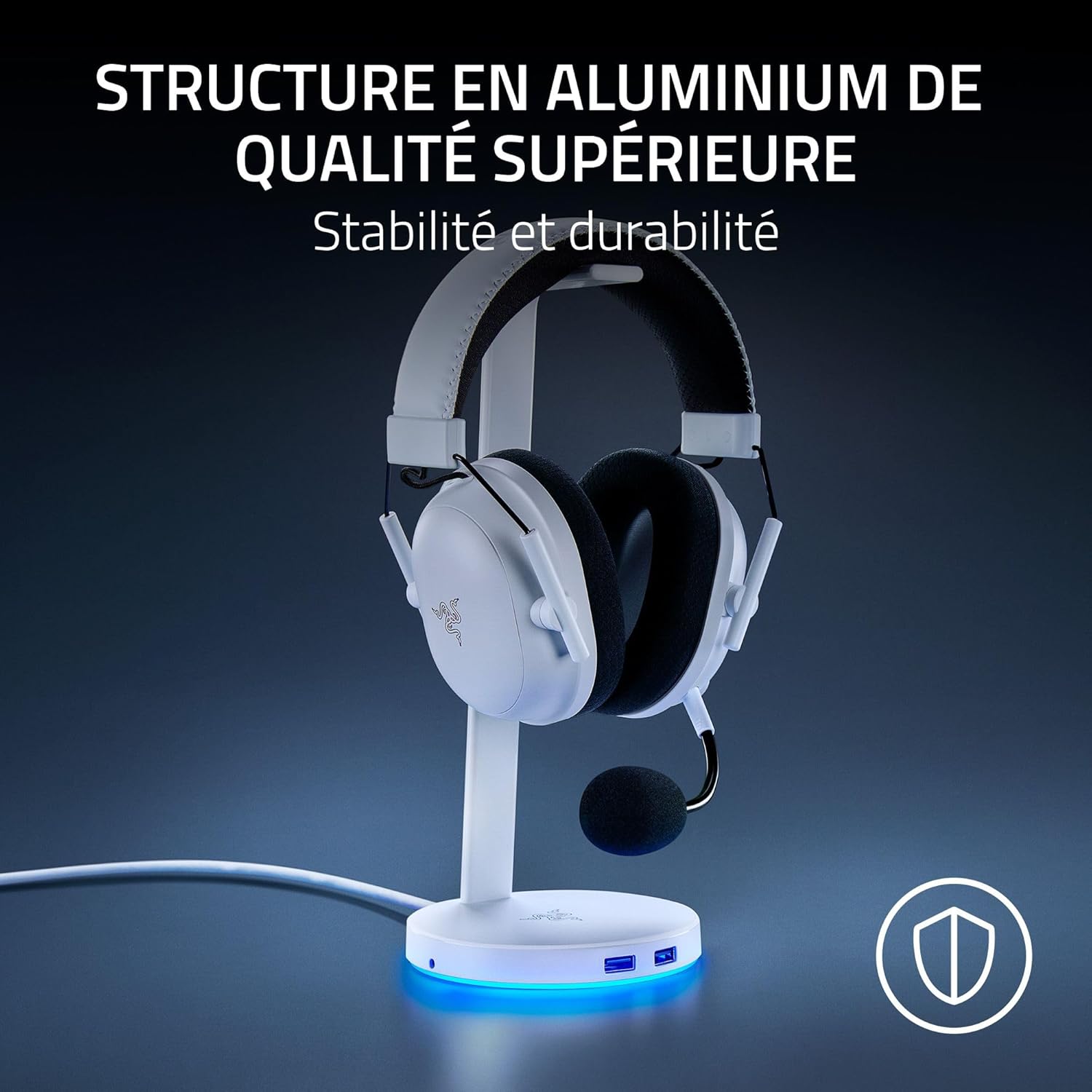 Razer Base Station V2 Chroma - Support pour Casque avec concentrateur USB (Éclairage Chroma RGB - 2 Ports USB 3.1, Base antidérapante, Conçu pour Les Casques de Jeu) Noir