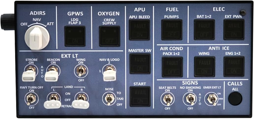 A106Pro A32X Panneau de simulateur de vol OVH léger pour MSFS 2020/24 - Compatible FENIX/FBW, Plug-and-Play, cockpit Windows Home, édition rétroéclairée