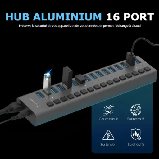 Test SABRENT HB-PU16 : le hub USB 16 ports qui met enfin de l’ordre sur le bureau