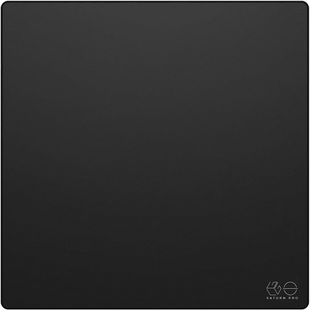 Saturn Pro Tapis de Souris Gamer - XL SQ - XSOFT - Noir - Tapis Souris Carré pour PC Gamer et Le Bureau (500 x 500mm) XL SQ XSOFT (500 x 500 mm) Noir