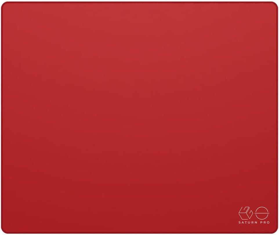 Saturn Pro Tapis de Souris Gamer - XL - Soft - Rouge - Tapis Souris Rectangulaire pour PC Gamer et Le Bureau (490 x 420mm)