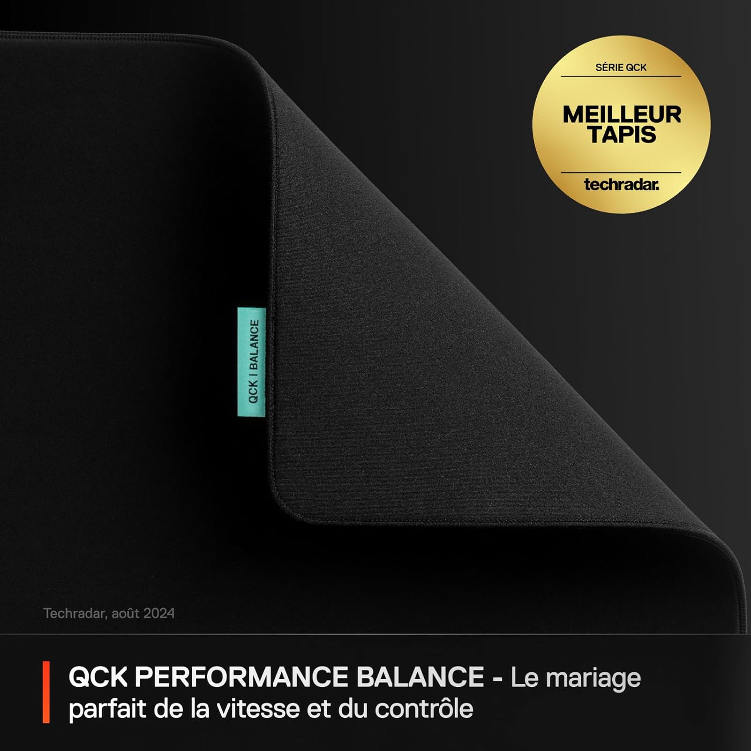 Tapis de souris gaming QcK XL Performance Balance - Densité élevée pour une glisse fluide - Bords cousus à profil bas - Base antidérapante en néoprène - Taille 900 x 400 mm -FPS, MOBAs,RTS Équilibre de performance 900L x 400l mm