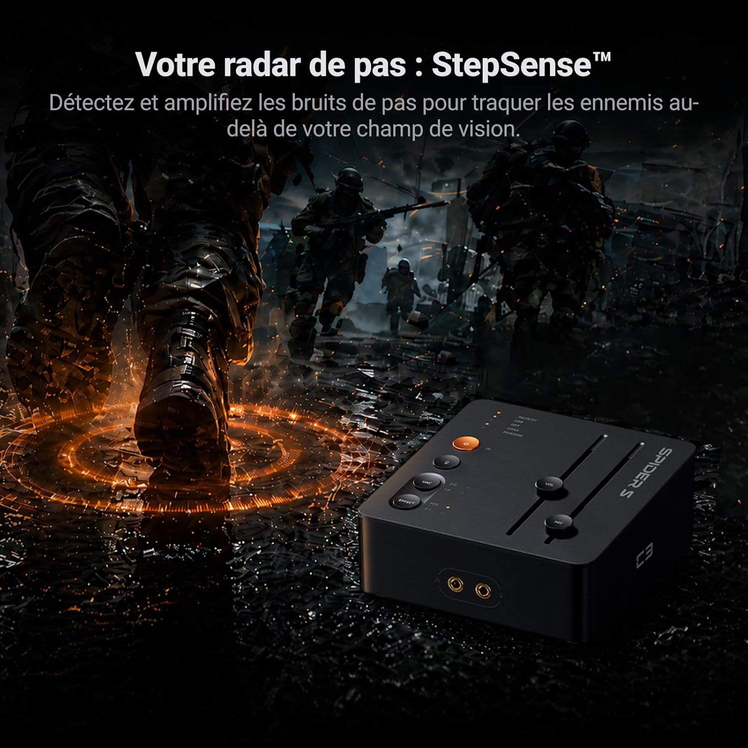 C3 Gaming DAC, Carte Son Externe USB avec Footstep Enhancement et Son Surround 7.1, Microphone Antibruit pour Le Jeu FPS, Puce XMOS Hi-FI, PCM 384 kHz / DSD256 pour PC/PS5/Switch
