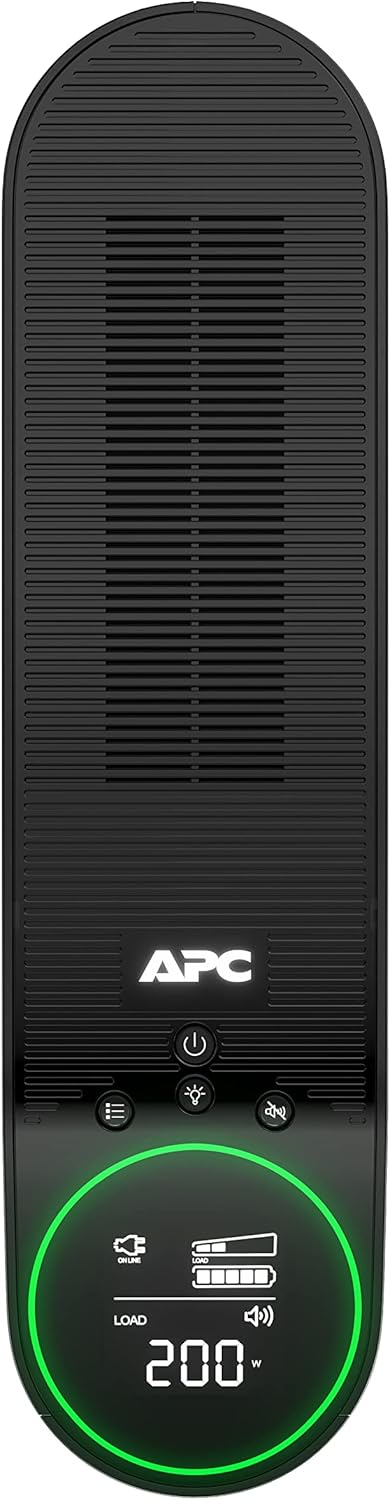 Gaming Back UPS Pro, 2200 VA/1320 W, batterie de secours et parasurtenseur pour PC de jeu et consoles, 2 prises UK et 2 prises IEC C13, lumières RVB, onde sinusoïdale pure, minuit (noir